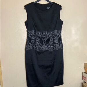 Alex Evenings Black sequin Embellished Sheath Midi Dress